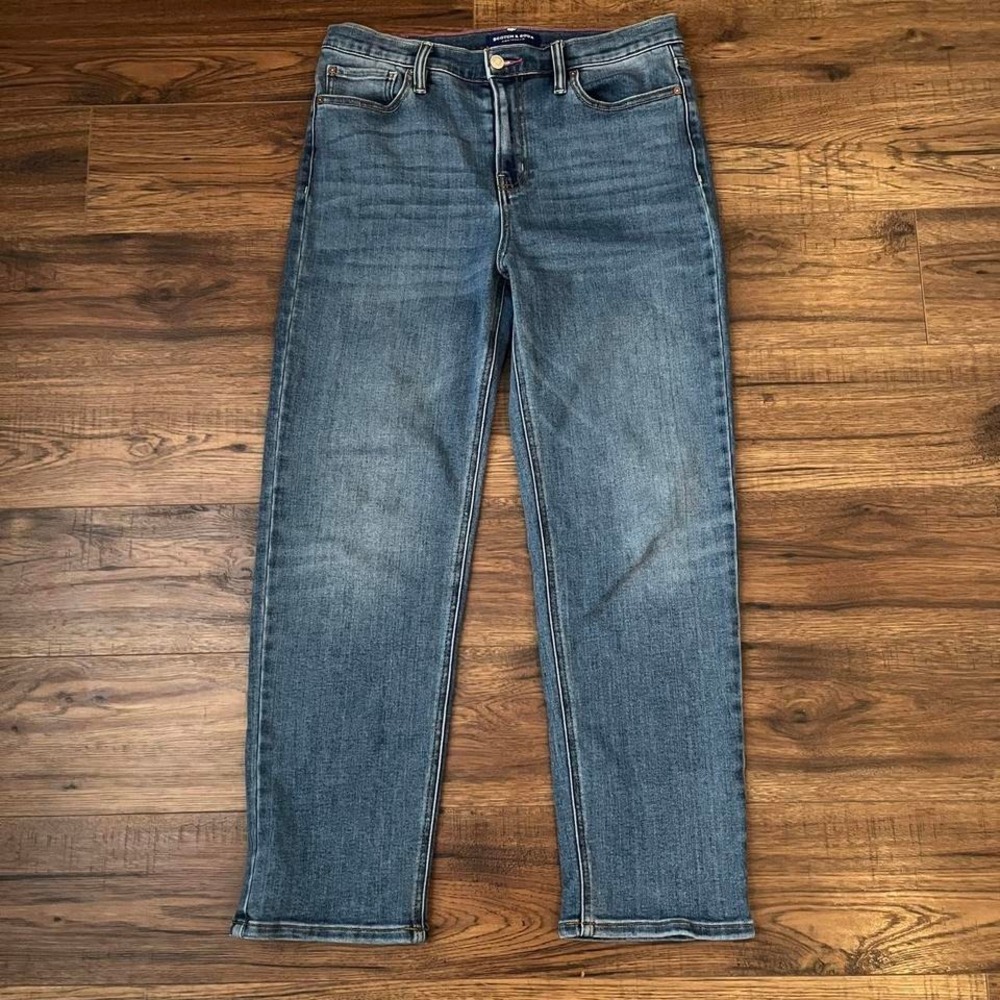 Scotch & Soda Straight Leg Jeans Mid Rise Blue Denim Women Size 10 Minimalist